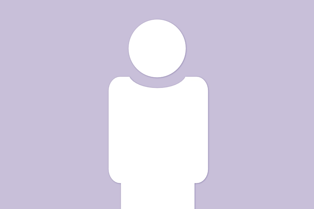 Silhouette einer Person, weiß auf violett