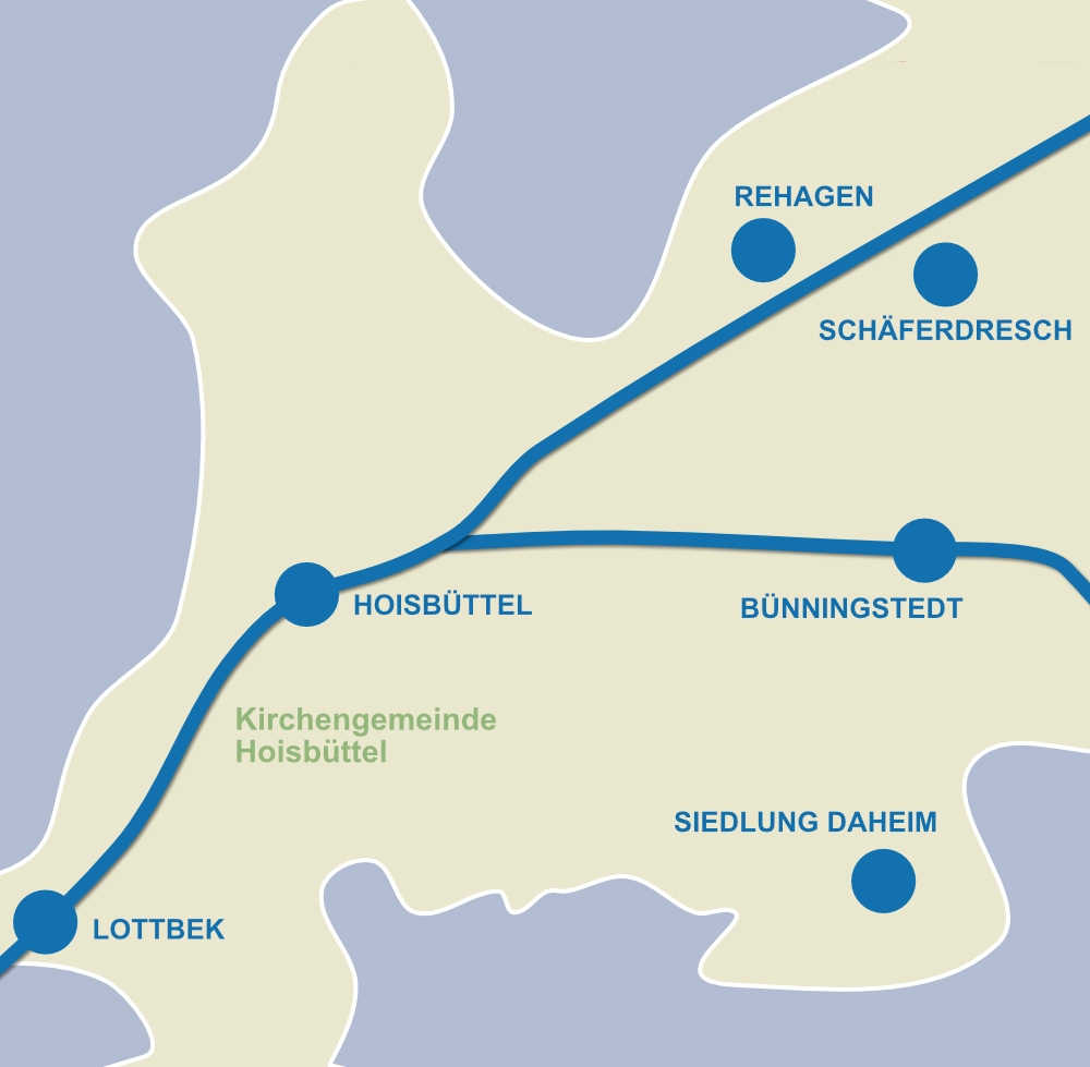 Karte Kirchengemeinde Hoisbüttel.